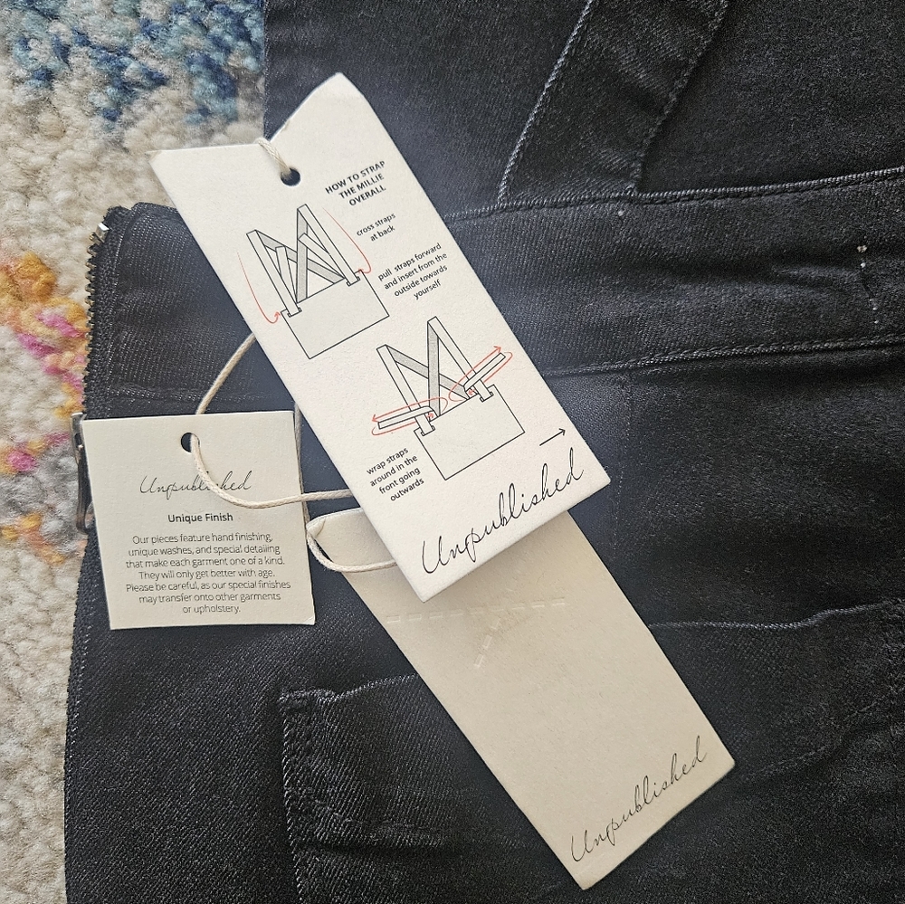 NWT Unpublished Millie Straight Leg Black Overalls - Picture 10 of 11